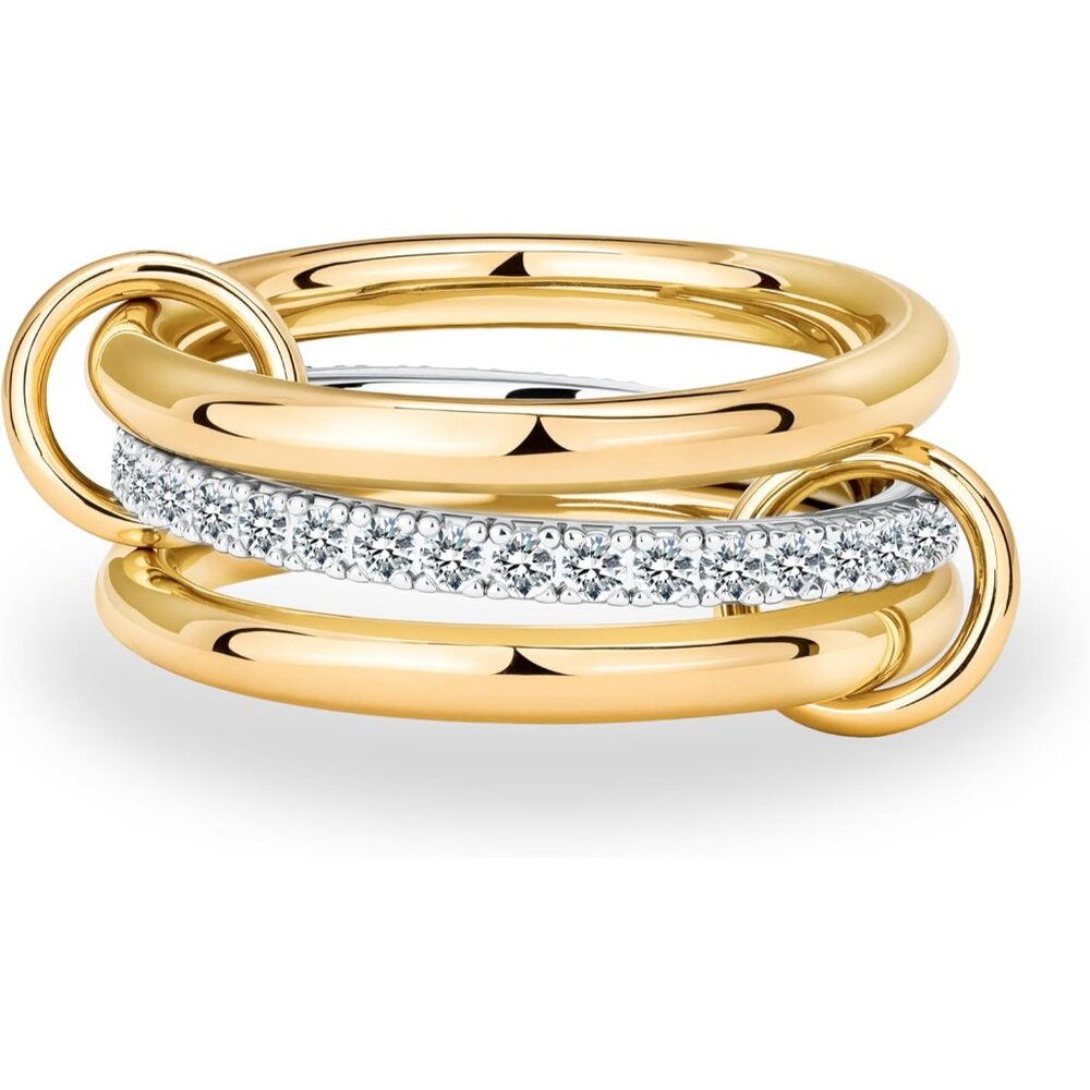 Gold Stackable Interlocking Ring For Women - 14k … - image 1